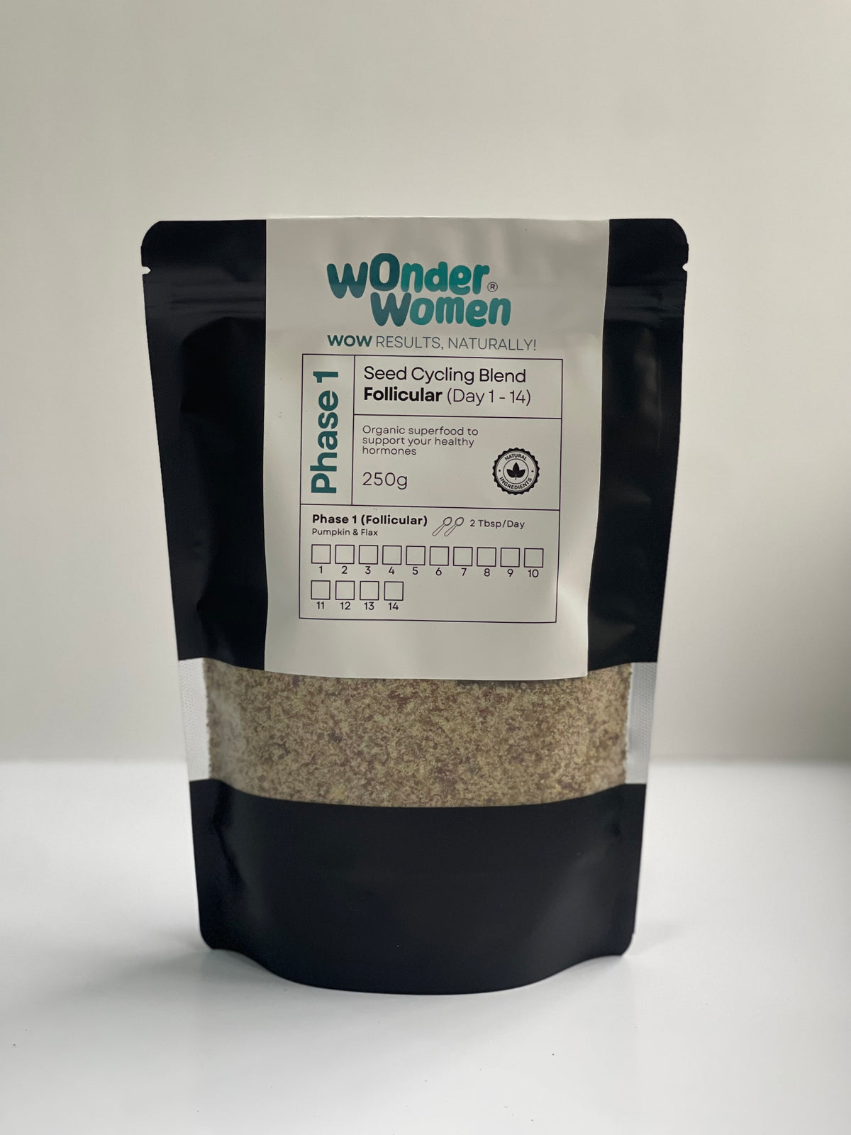 Phase 1 Blend Day 1 14 Flax Pumpkin Ground 250g Wonder Women phase-1-blend-day-1-14-flax-pumpkin-ground-250g-wonder-women